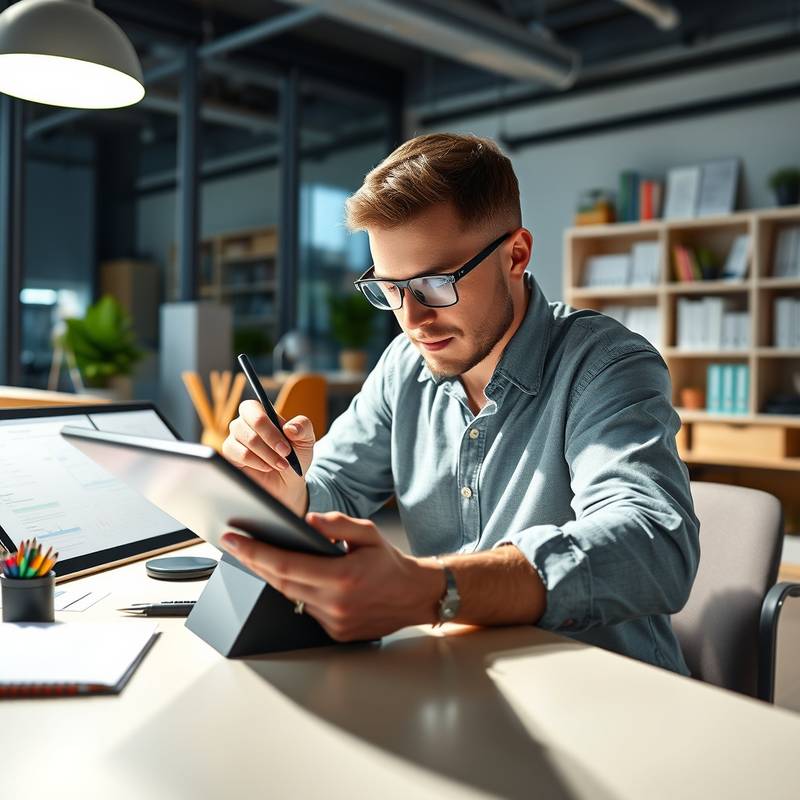 Graphic designer using a tablet and stylus, representing creative online courses