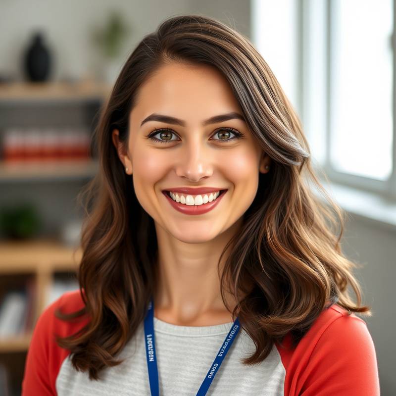 Portrait of Anya Petrova, an enthusiastic instructor with a bright smile.
