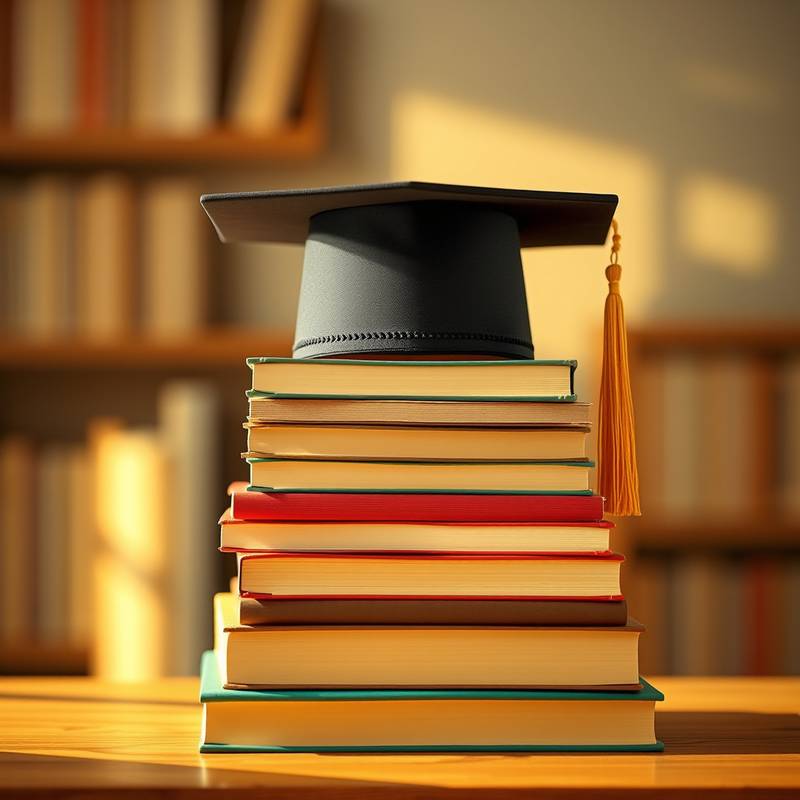 Stack of books with a graduation cap on top, illustrating the importance of continuous learning